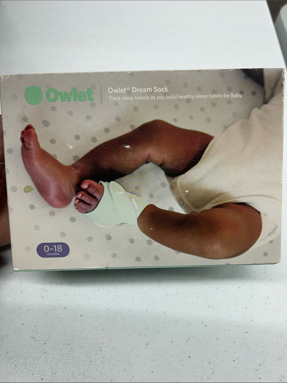 Owlet Dream Sock Baby Sleep Sock - Mint Green (0-18 Months)